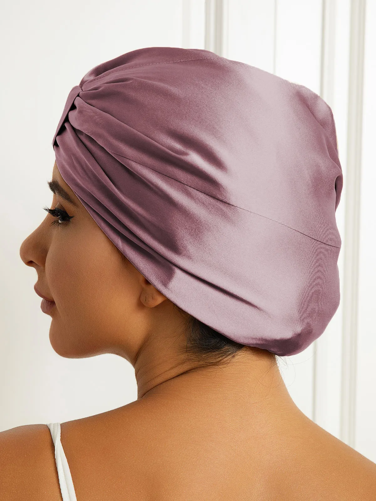 100% Silke Dobbeltlags Natteturban Sovehtte