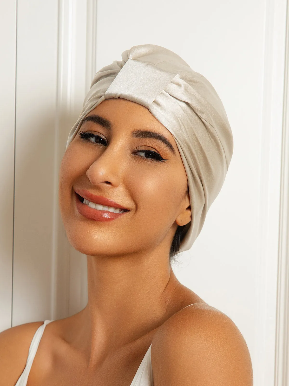 100% Silke Dobbeltlags Natteturban Sovehtte