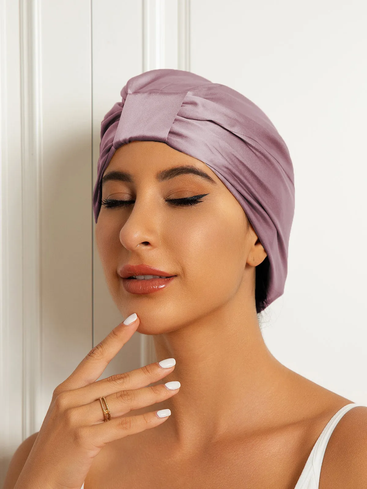 100% Silke Dobbeltlags Natteturban Sovehtte
