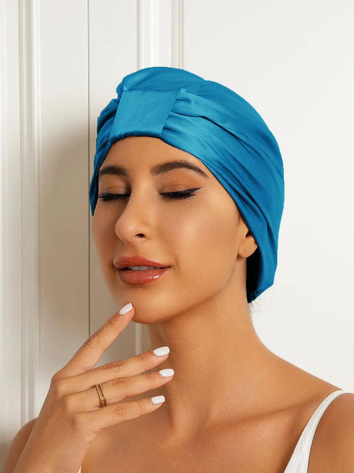 100% Silke Dobbeltlags Natteturban Sovehtte