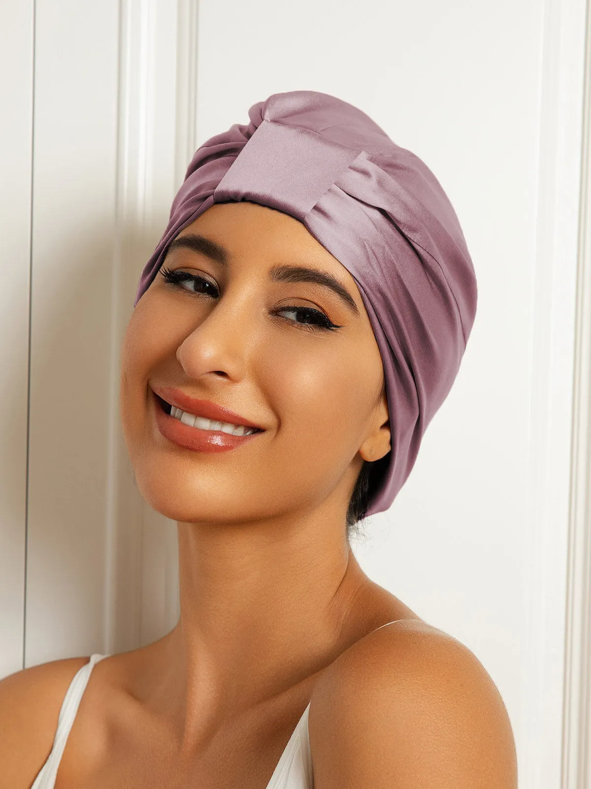 100% Silke Dobbeltlags Natteturban Sovehtte