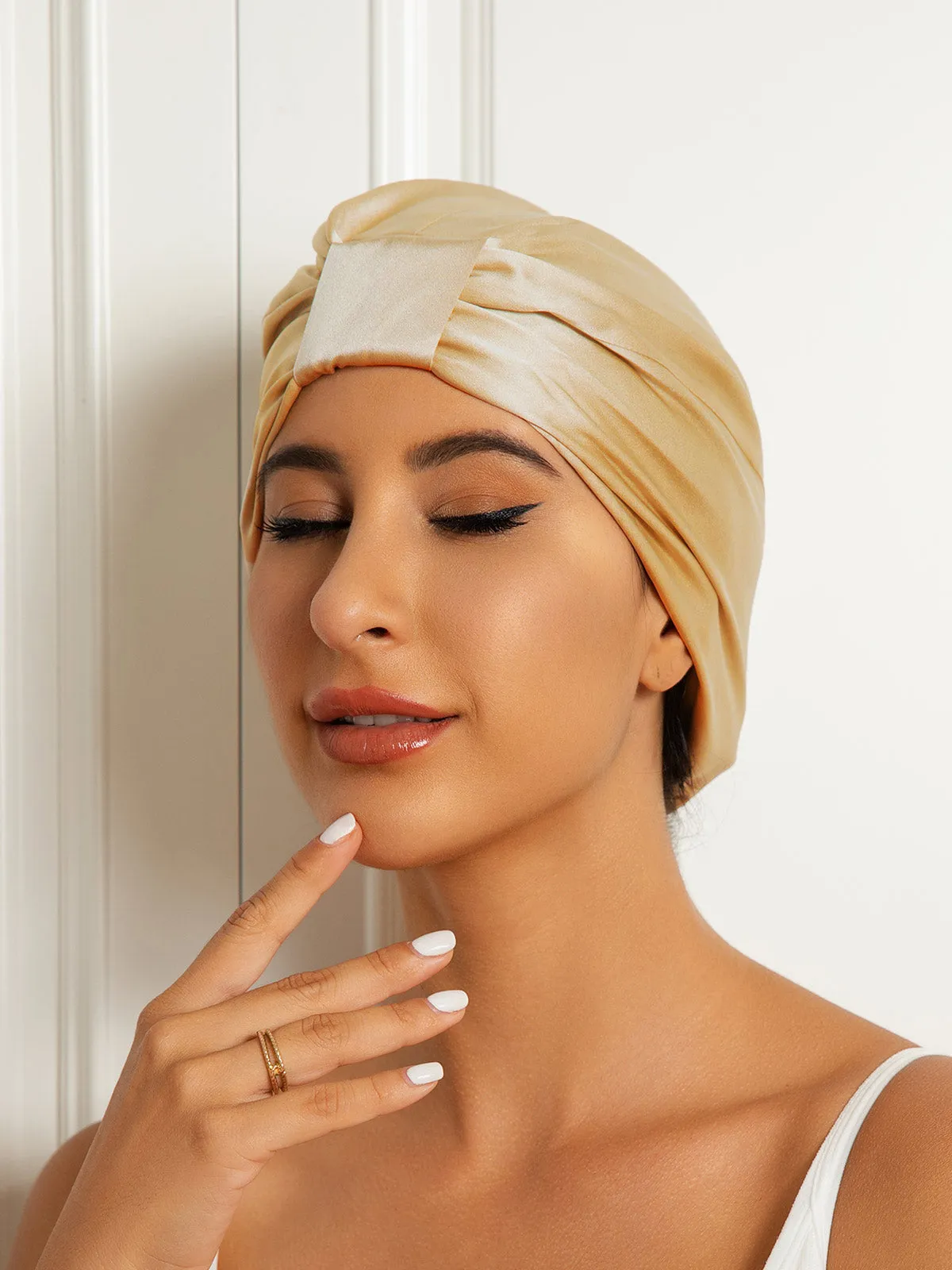 100% Silke Dobbeltlags Natteturban Sovehtte