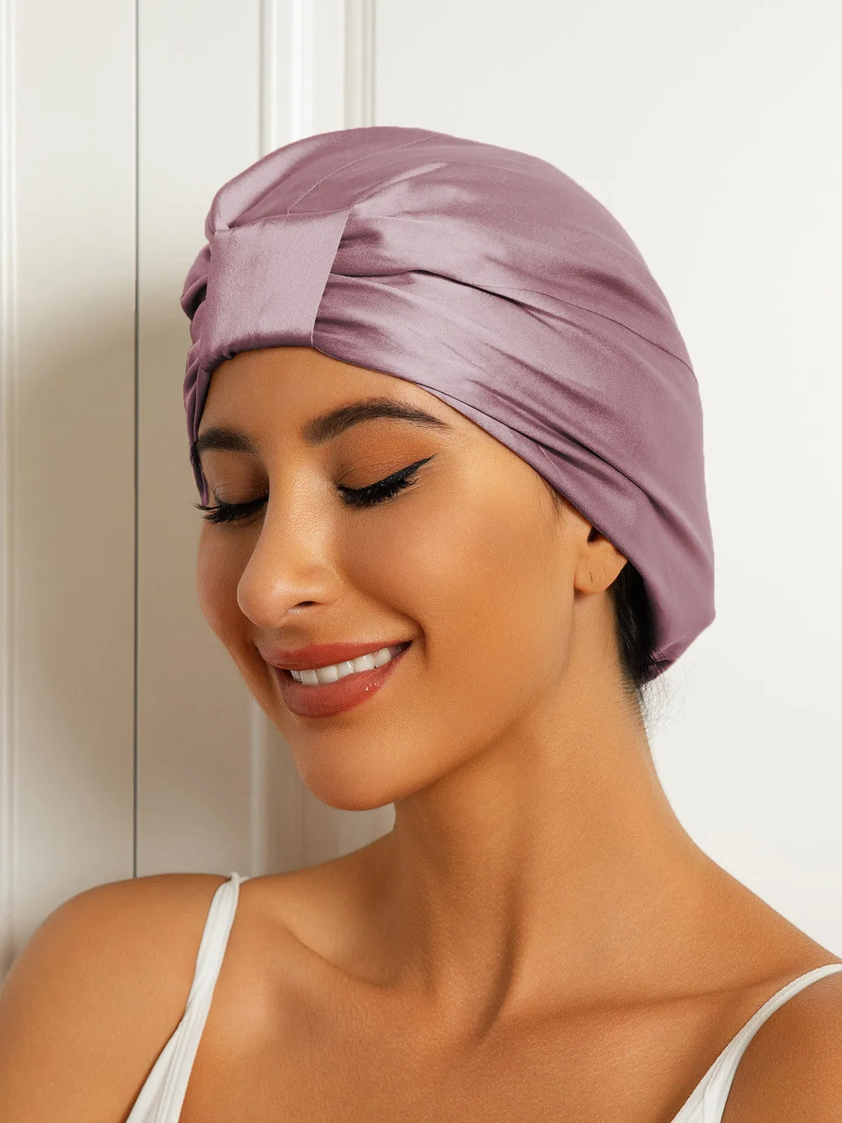 100% Silke Dobbeltlags Natteturban Sovehtte