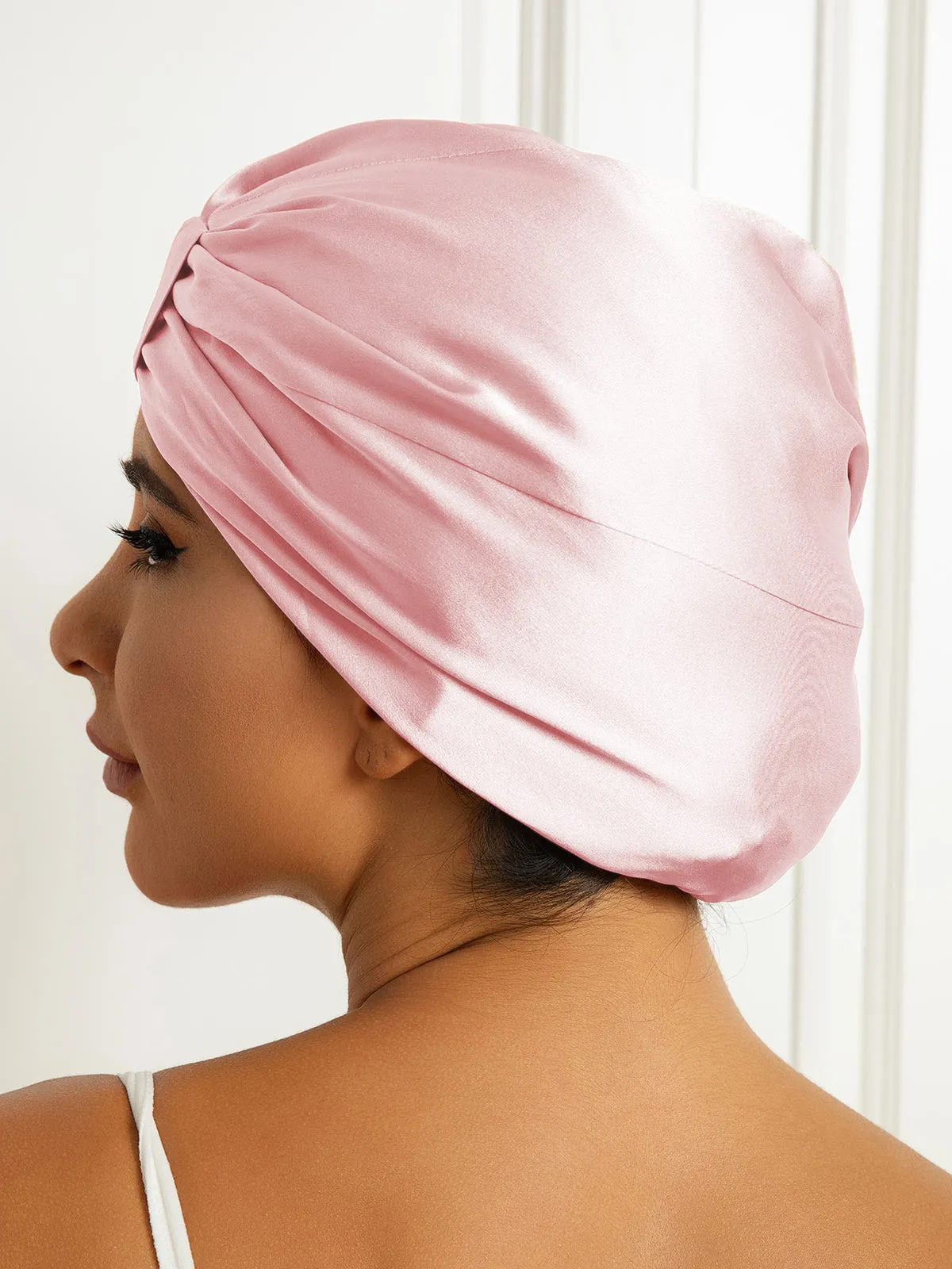 100% Silke Dobbeltlags Natteturban Sovehtte