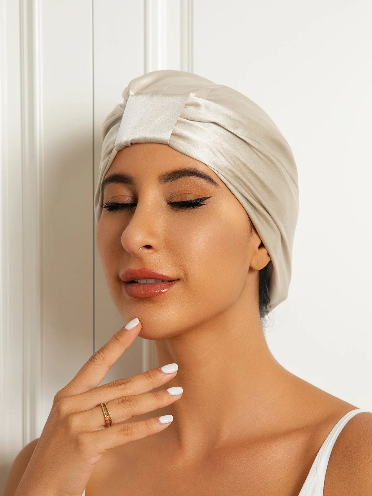100% Silke Dobbeltlags Natteturban Sovehtte