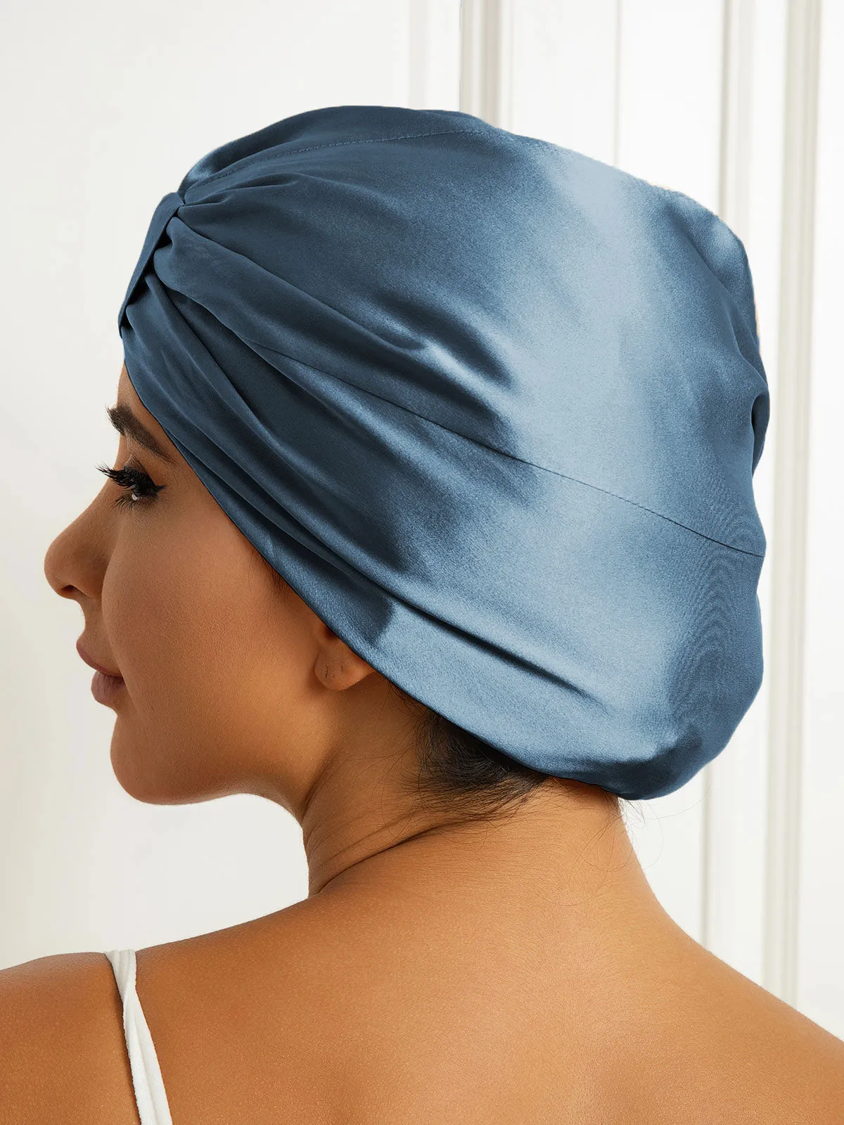 100% Silke Dobbeltlags Natteturban Sovehtte