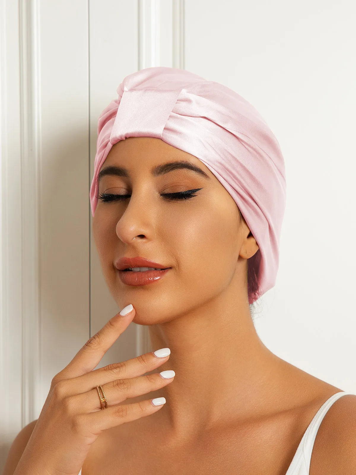 100% Silke Dobbeltlags Natteturban Sovehtte