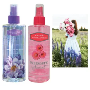 2 Body Spray Mist Splash Bath Fine Fragrance Deodorize Perfume Scent Splash 8 Oz