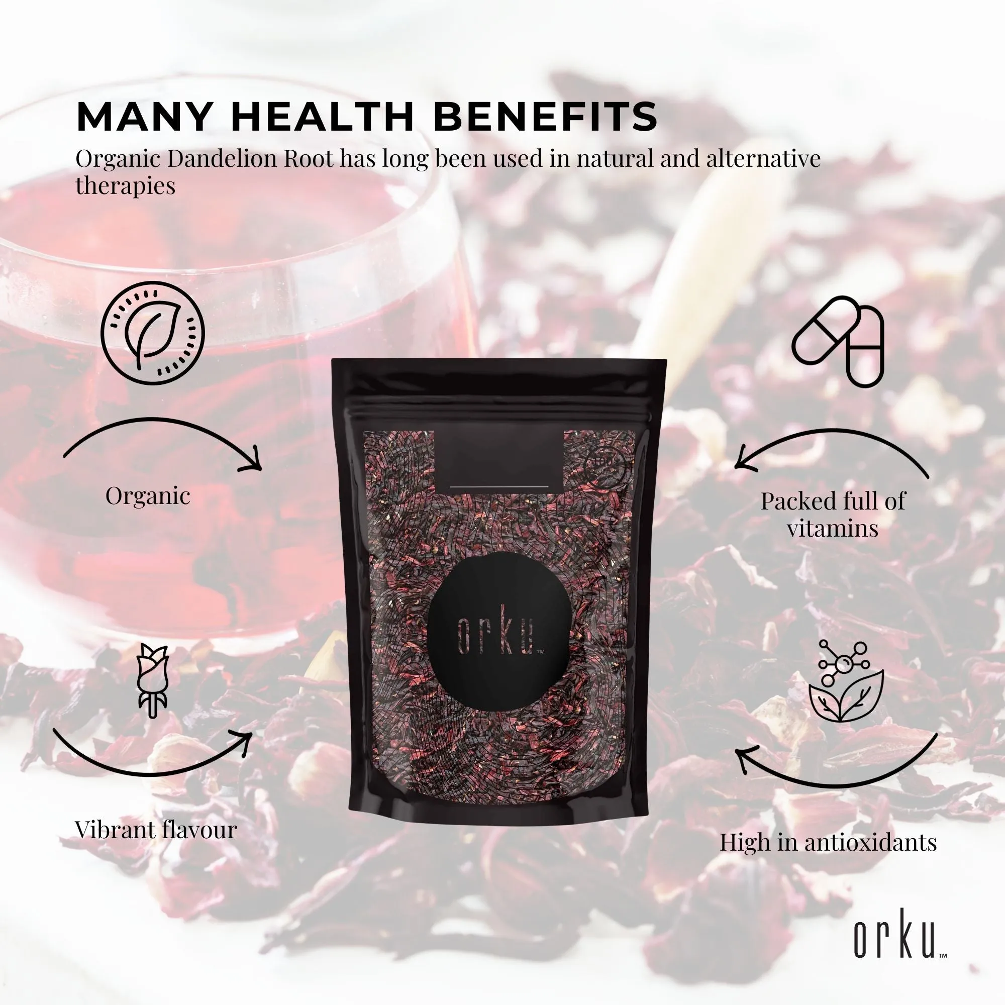 400g Organic Hibiscus Rosella Flower Crushed | Dried Herbal Tea Supplement | Antioxidant-Rich