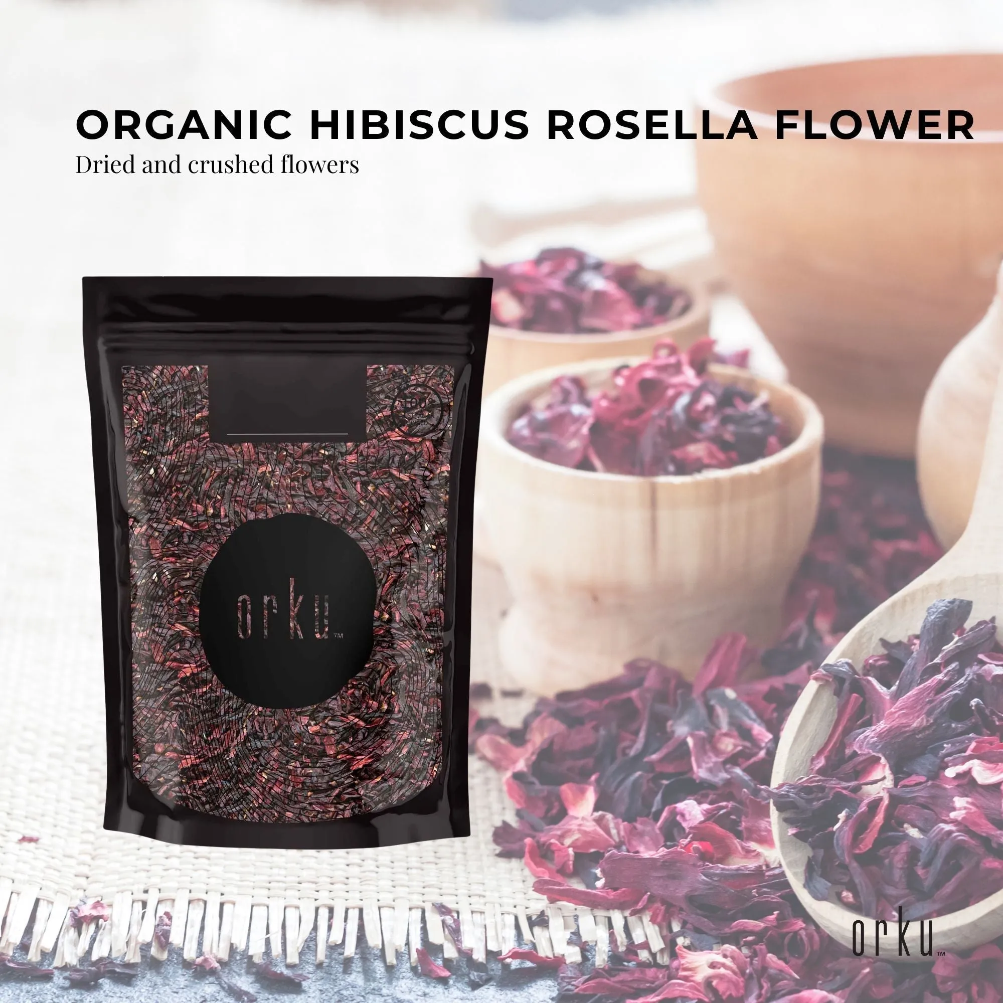 400g Organic Hibiscus Rosella Flower Crushed | Dried Herbal Tea Supplement | Antioxidant-Rich