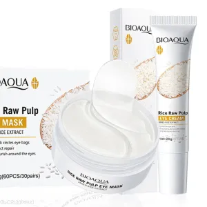 60 Piece White Rice Collagen Eye Mask Anti Dark Circles & Bags Remover Firming & Moisturizing Eye Patches Skin Care