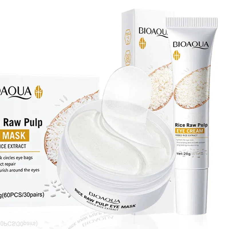 60 Piece White Rice Collagen Eye Mask Anti Dark Circles & Bags Remover Firming & Moisturizing Eye Patches Skin Care