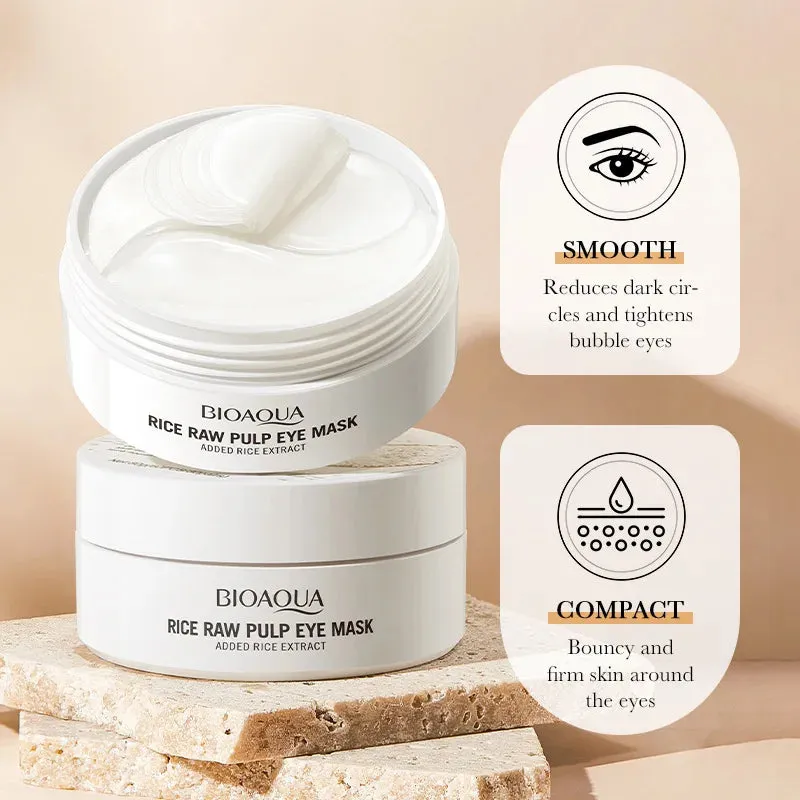 60 Piece White Rice Collagen Eye Mask Anti Dark Circles & Bags Remover Firming & Moisturizing Eye Patches Skin Care