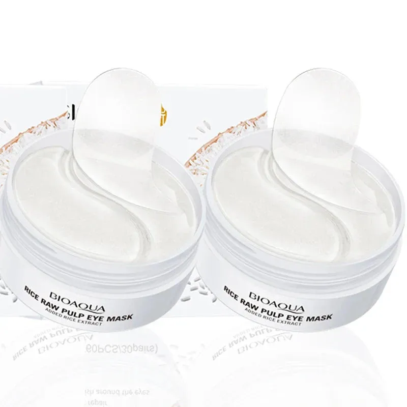 60 Piece White Rice Collagen Eye Mask Anti Dark Circles & Bags Remover Firming & Moisturizing Eye Patches Skin Care