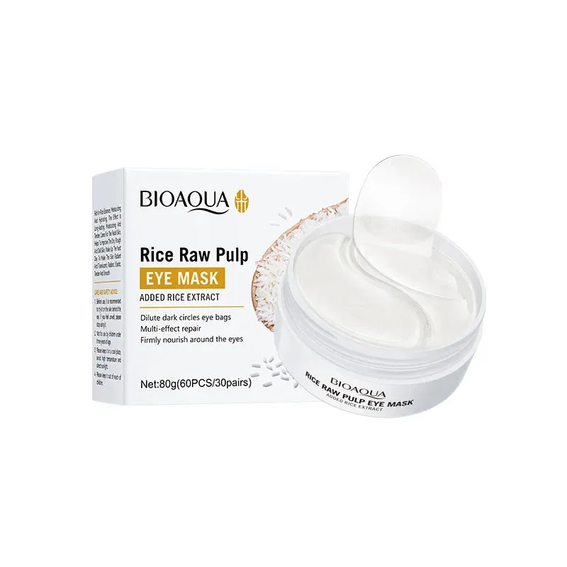 60 Piece White Rice Collagen Eye Mask Anti Dark Circles & Bags Remover Firming & Moisturizing Eye Patches Skin Care