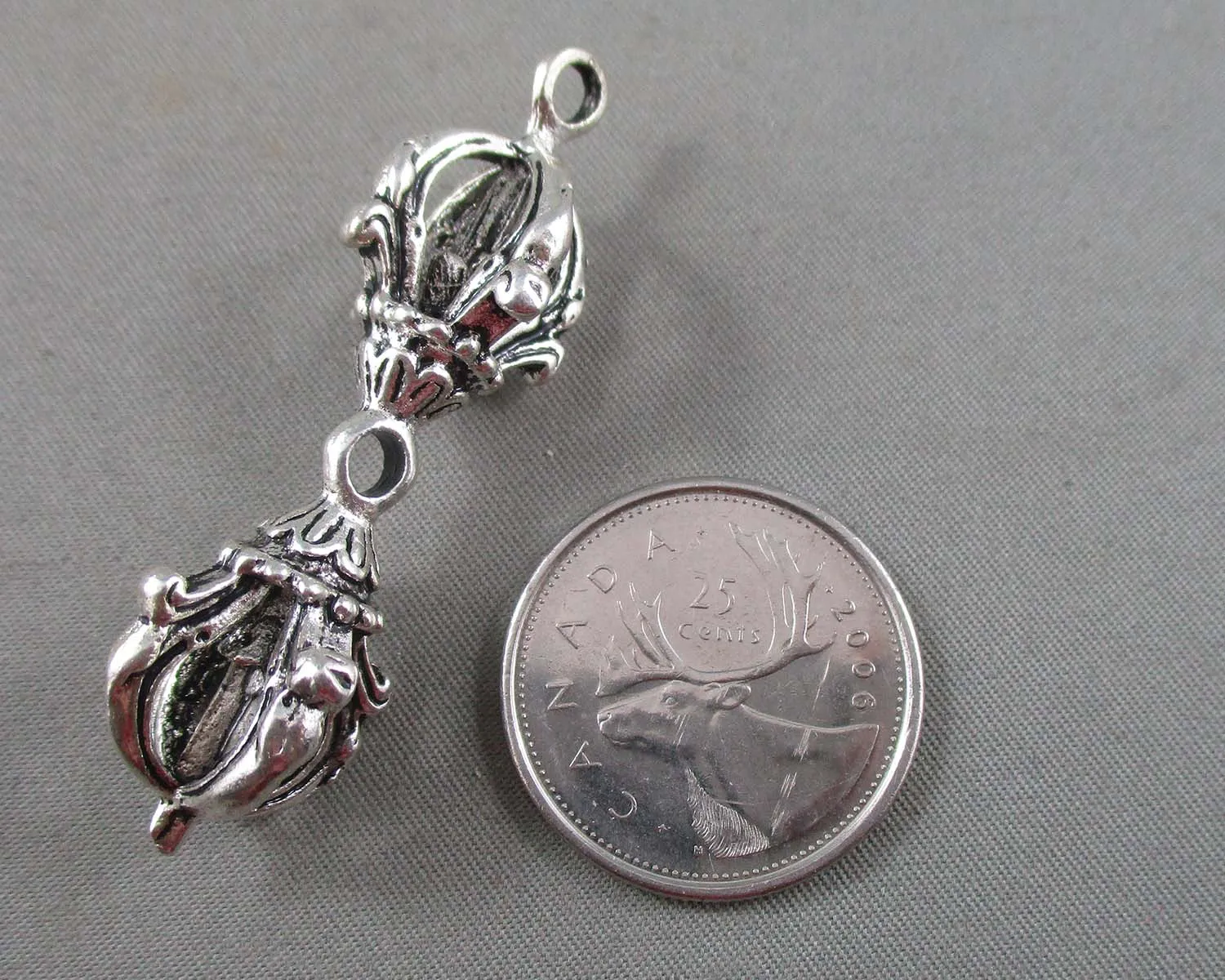 75% OFF!! Dorje Charm Silver Tone 1pc 50x16mm (0447)