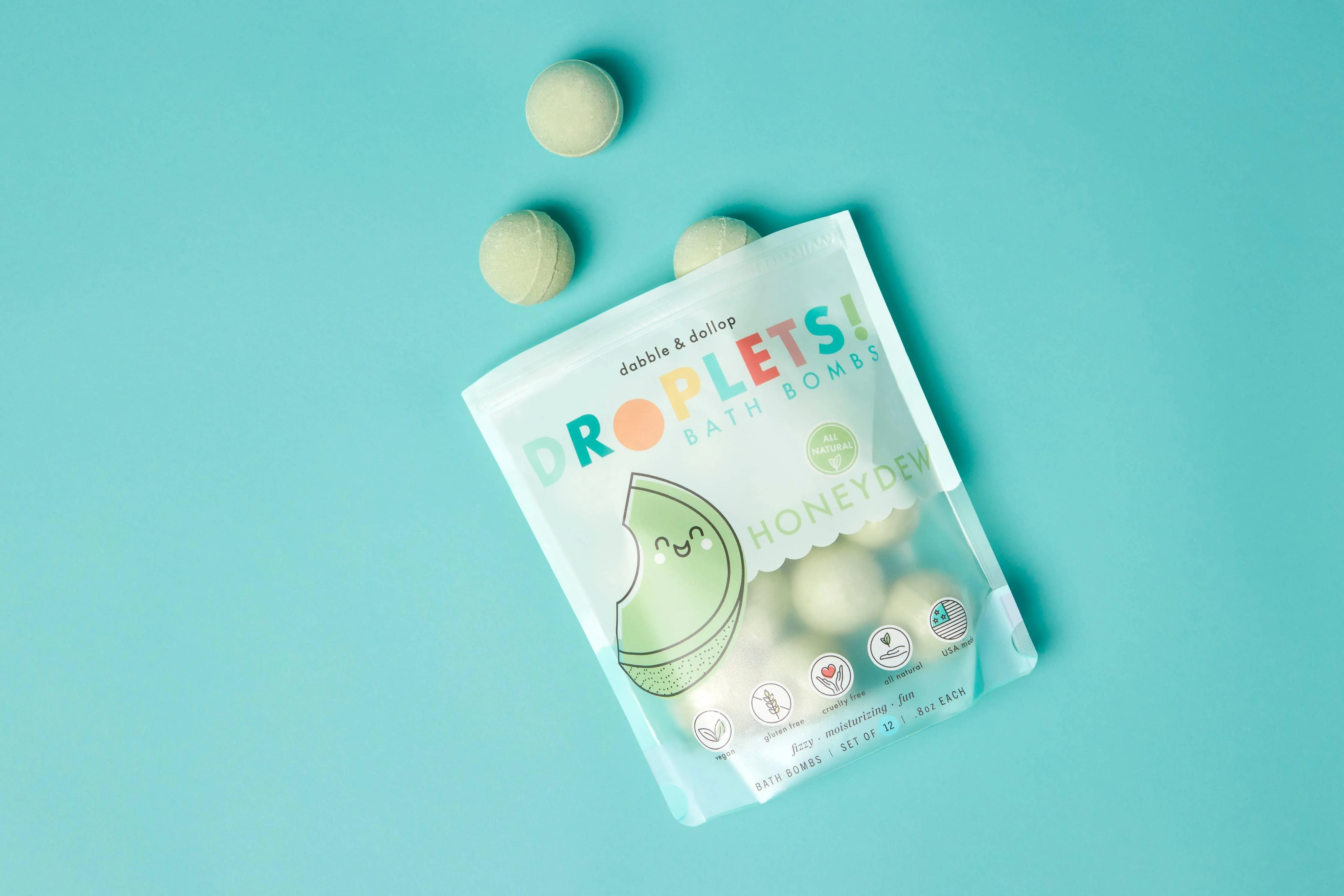 All-Natural Bath Bombs - Honeydew Melon