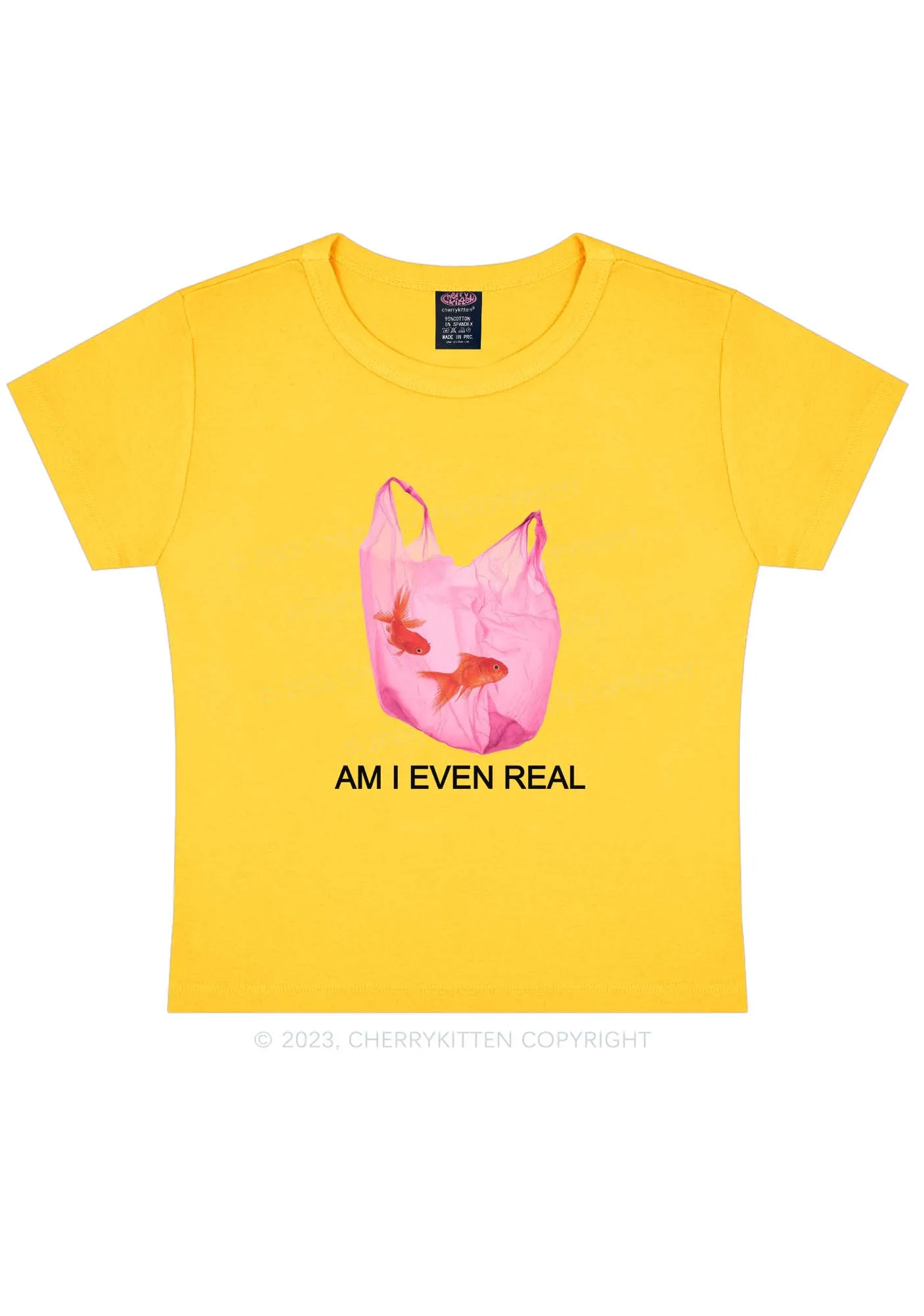 Am I Even Real Y2K Baby Tee Cherrykitten