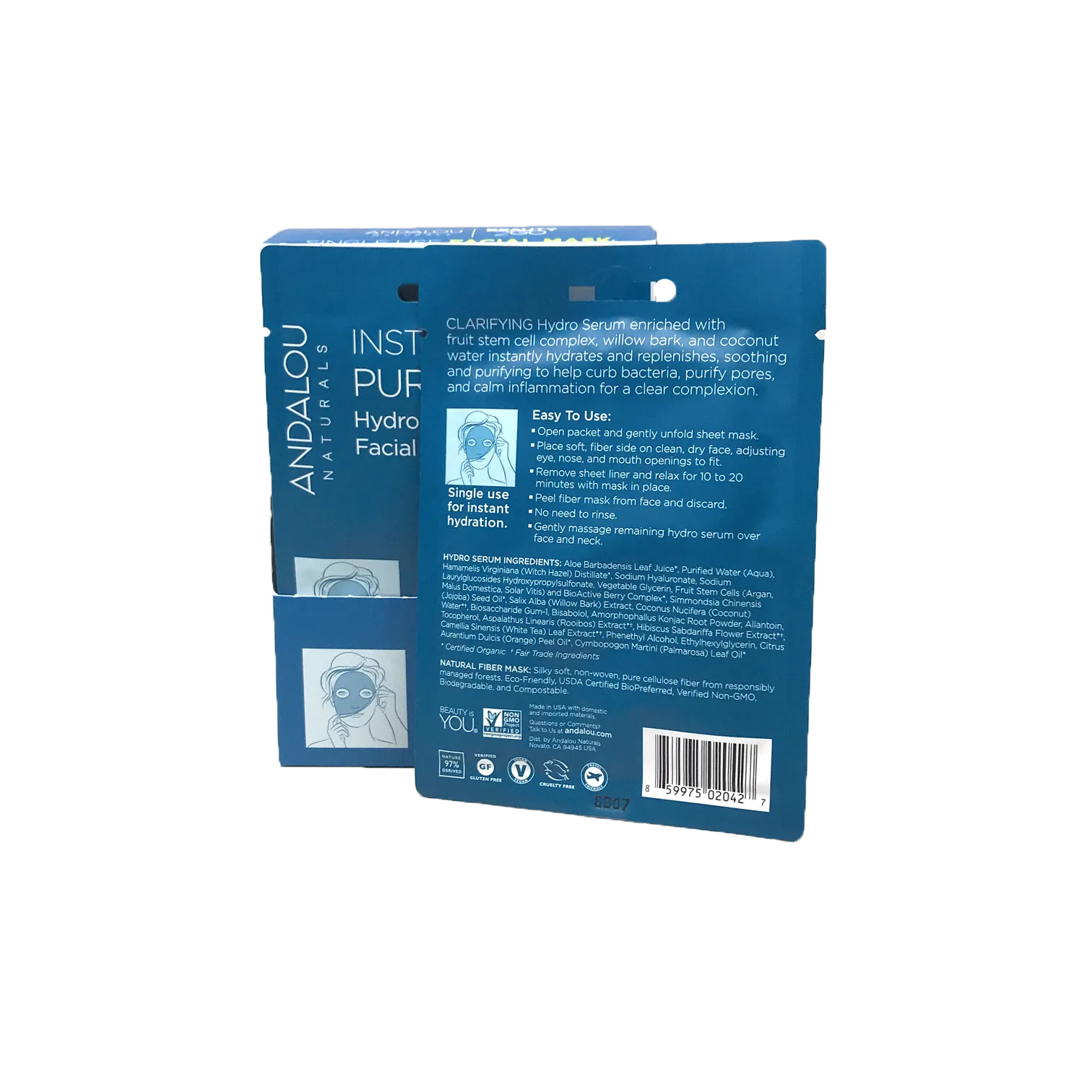 Andalou Instant Pure Pore Hydro Serum Facial Mask 18ml