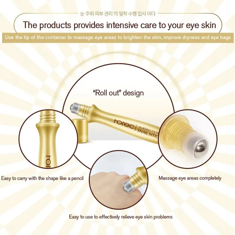 Anti Puffiness Anti-Wrinkle Collagen Essence Snail Extract  Hyaluronic Acid Eye Serum
