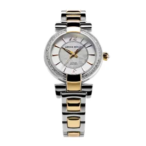 ARIES GOLD ENCHANT BELLE 3 HANDS TWO TONE GOLD STAINLESS STEEL L 500 2TG-WHITE WOMEN'S WATCH