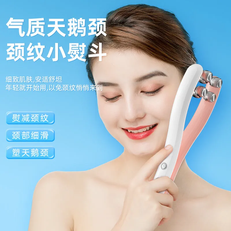 Cross-border roller face slimming artifact V face home massager microcurrent small double chin lifting firming beauty instrument