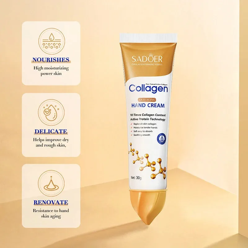 Effective Anti-wrinkle Hand Cream Collagen Skin Cracked Repair Product Soften Nourish Anti-drying Whitening Moisturize Skin Care