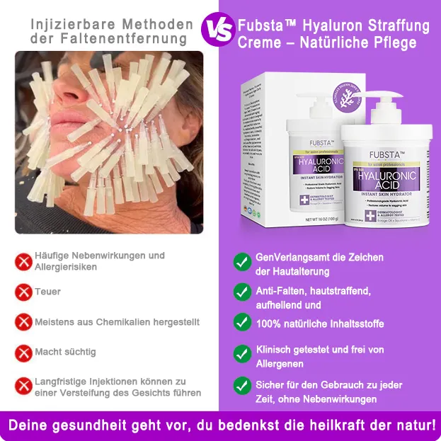 GMP-zertifiziertFubsta Hyaluron Straffung Creme  Natrliche PflegeMaximaler Rabatt 75%