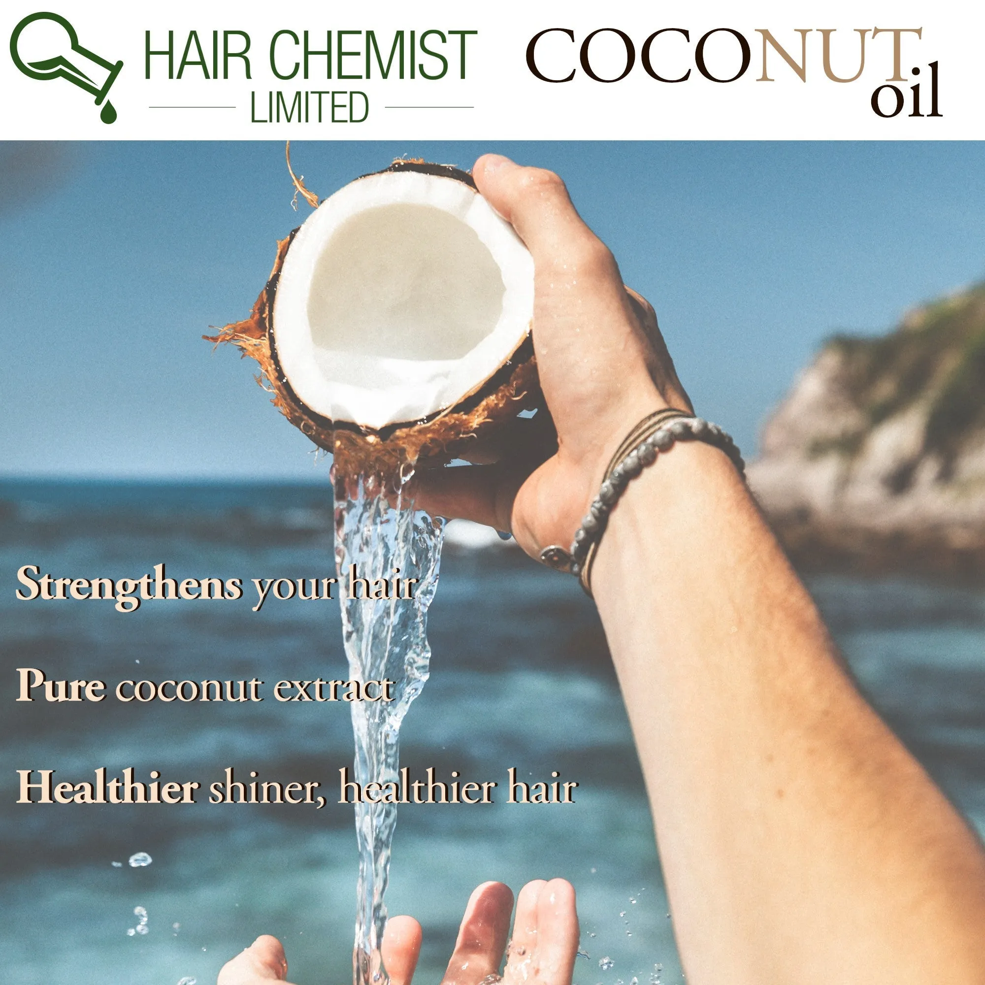 Hair Chemist Coconut Oil Shampoo, Conditioner & Hair Serum 3-PC Set
