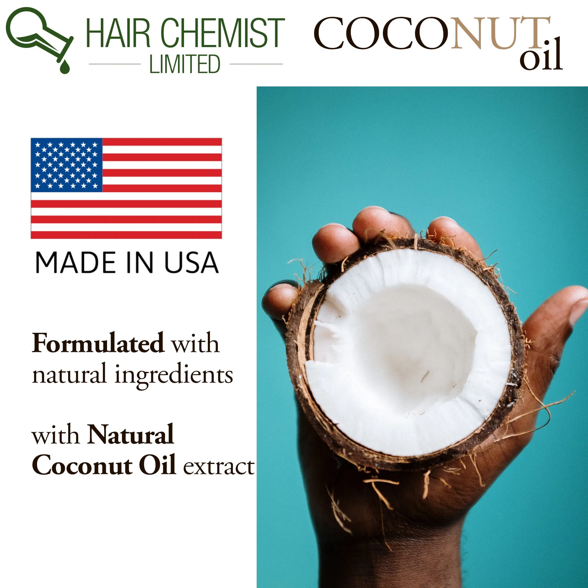 Hair Chemist Coconut Oil Shampoo, Conditioner & Hair Serum 3-PC Set