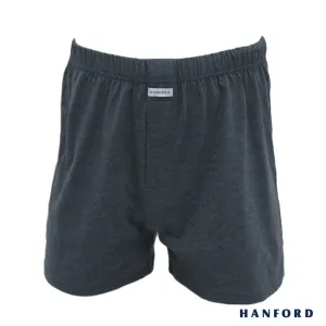 Hanford Men Premium Cotton Knit Lounge/Sleep/Boxer Shorts - Tyler/Dark Shadow (Single Pack)