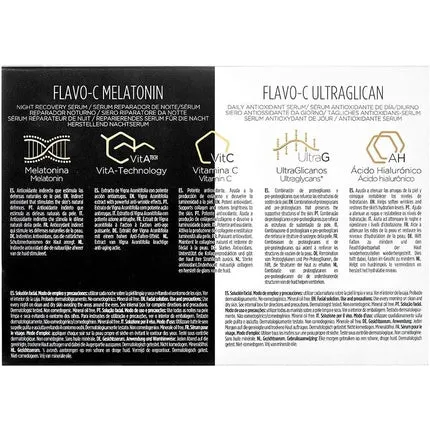 Isdinceutics Day And Night Pack Flavo-C Ultraglycan and Flavo-C Melatonin Daily Antioxidant Serum and Night Repair Serum