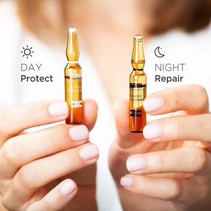 Isdinceutics Day And Night Pack Flavo-C Ultraglycan and Flavo-C Melatonin Daily Antioxidant Serum and Night Repair Serum