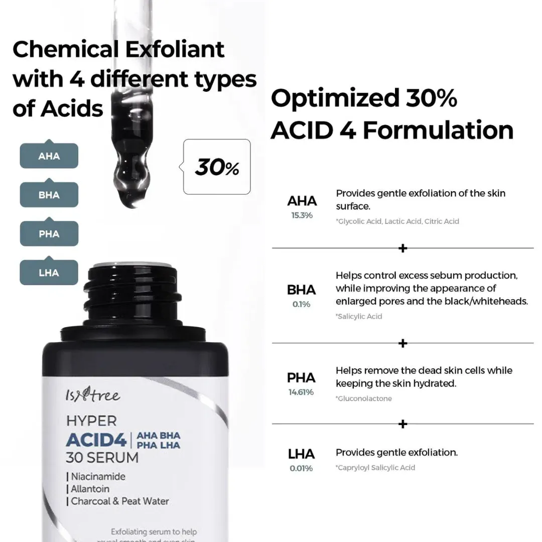 IsNtree Hyper Acid 4 AHA BHA PHA LHA 30 Serum