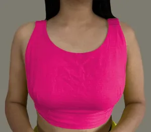 LINEN TOP - DEEP PINK