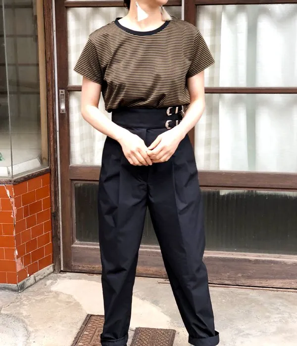 MARGARET HOWELL/EVEN STRIPE JERSEY TEE(NAVY)