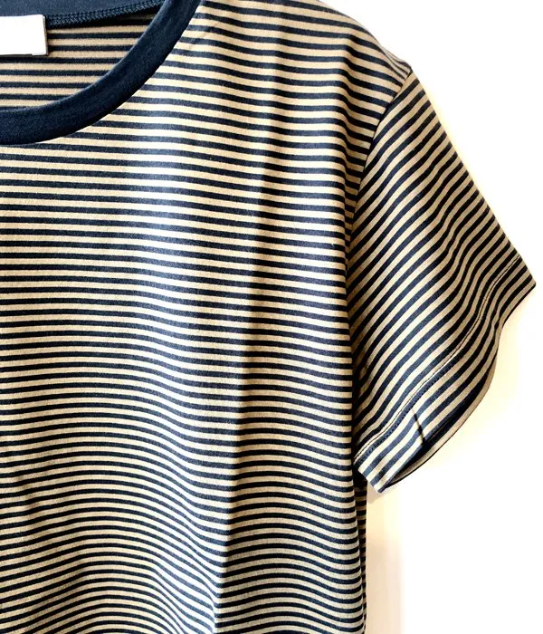 MARGARET HOWELL/EVEN STRIPE JERSEY TEE(NAVY)