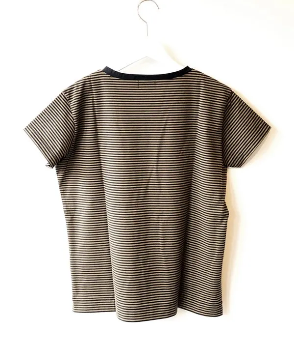 MARGARET HOWELL/EVEN STRIPE JERSEY TEE(NAVY)