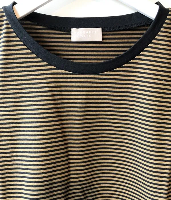 MARGARET HOWELL/EVEN STRIPE JERSEY TEE(NAVY)