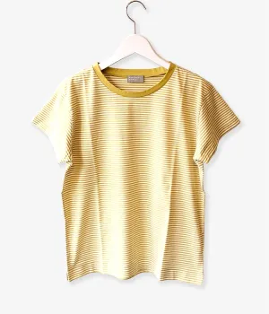 MARGARET HOWELL/EVEN STRIPE JERSEY TEE(YELLOW)