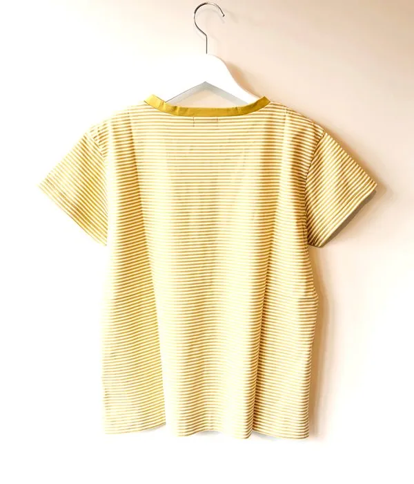 MARGARET HOWELL/EVEN STRIPE JERSEY TEE(YELLOW)