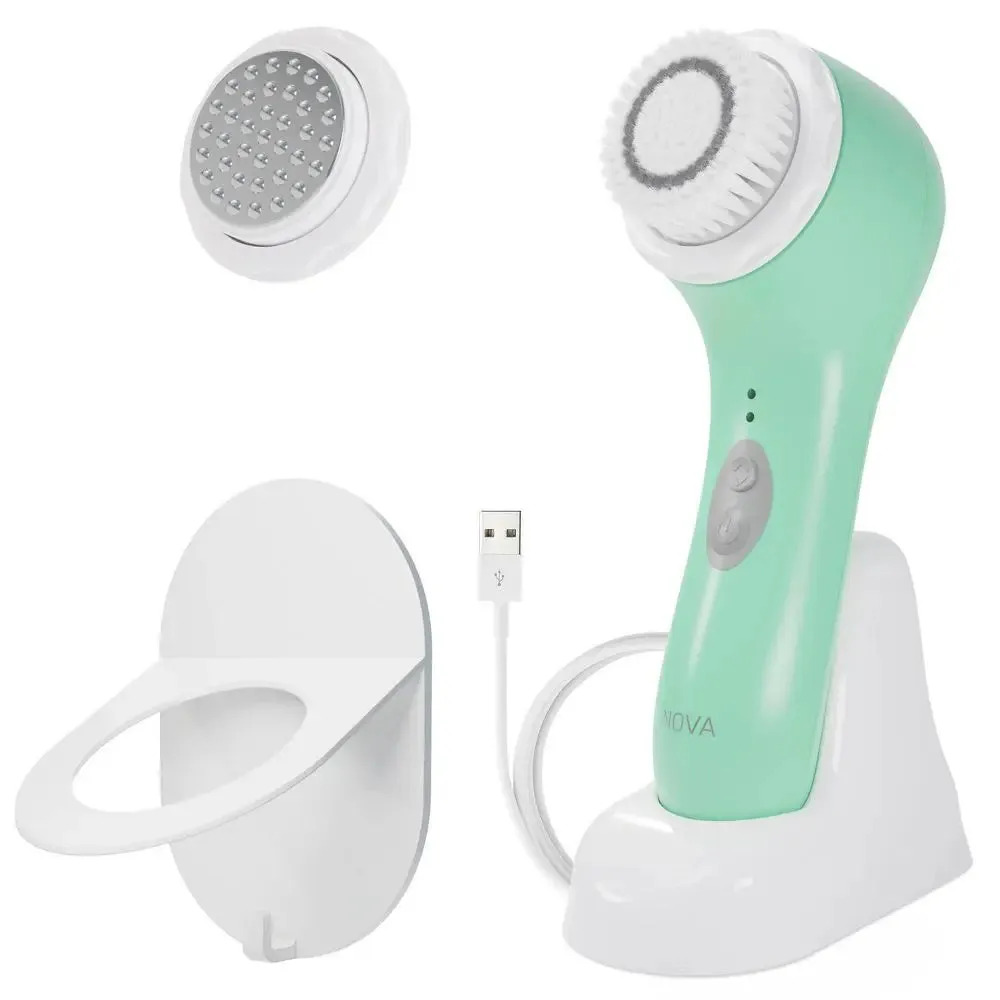 New - Spa Sciences Nova Antimicrobial Sonic Cleansing Brush & Infusion System - Mint