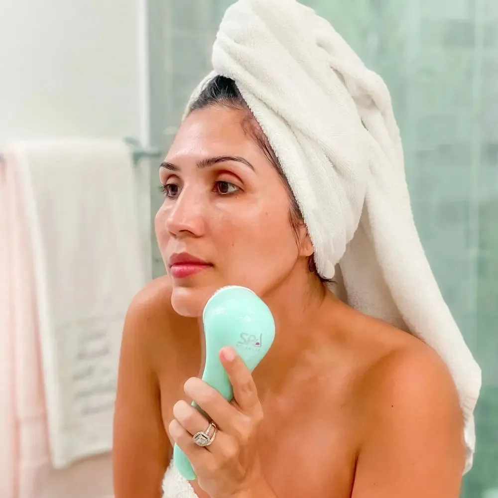 New - Spa Sciences Nova Antimicrobial Sonic Cleansing Brush & Infusion System - Mint