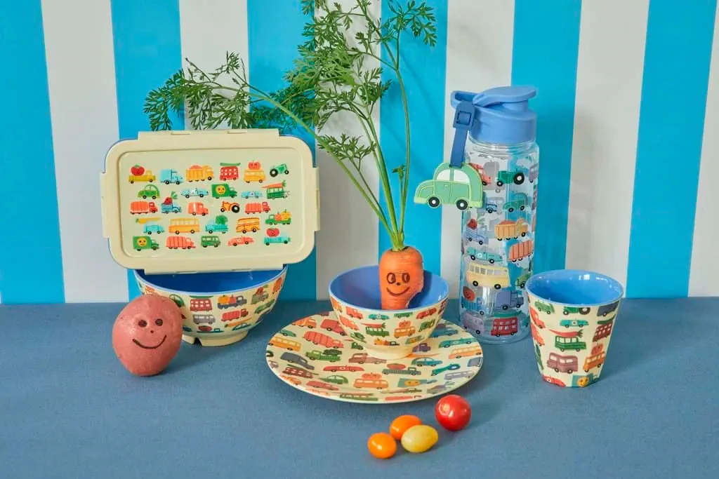 Two Tone Bowl in Happy Cars Print