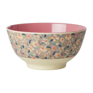 Two Tone Bowl with Small Sandy Flower