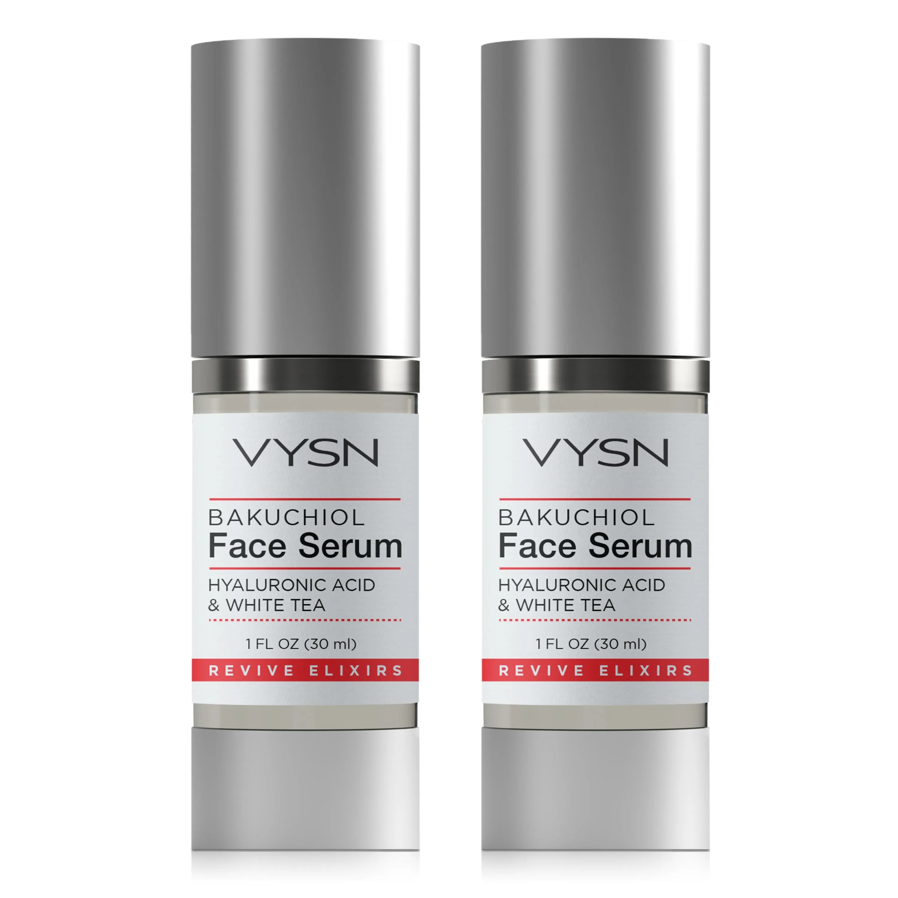 VYSN Bakuchiol Face Serum - Hyaluronic Acid & White Tea - 2-Pack